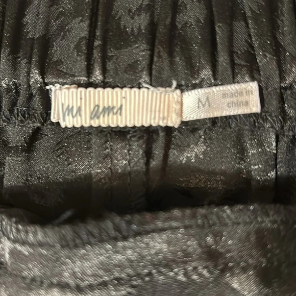 Francescas Animal Print Belted Dress Pants Elastic Waist Black - Picture 2 of 9